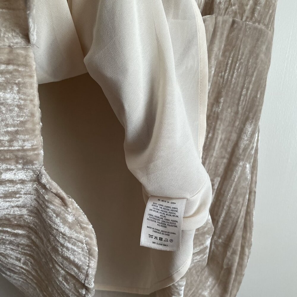 Anthropologie Floreat Champayne Crinkle Velvet Shift Tunic Dress Size M Pockets - Picture 12 of 14